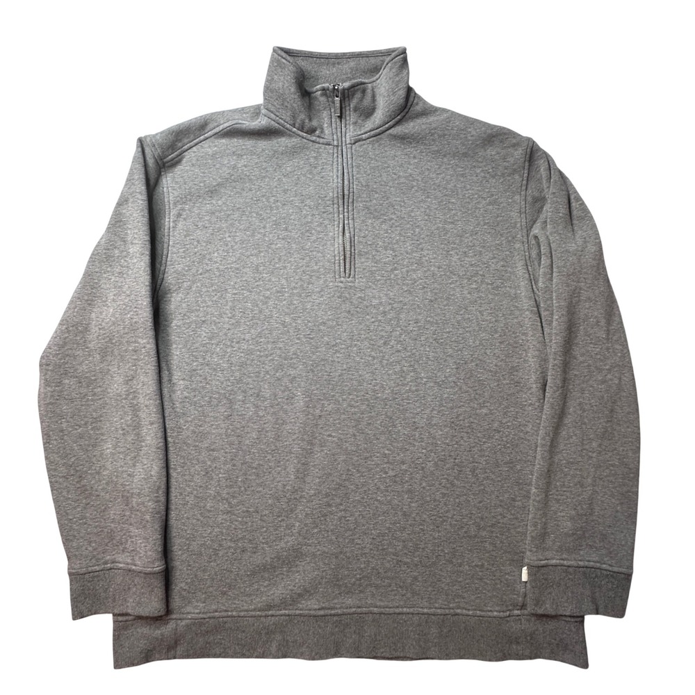 UGG Pullover Mens XL Grey Byron Quarter Zip Fleece Lined Sweatshirt 1118629